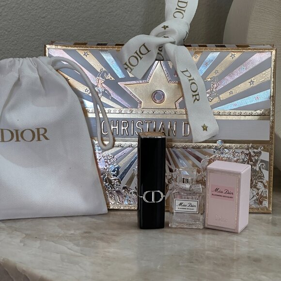 Dior gift set Rouge Dior lipstick 100 Nude Look Miss Dior Blooming Bouquet - Picture 6 of 9